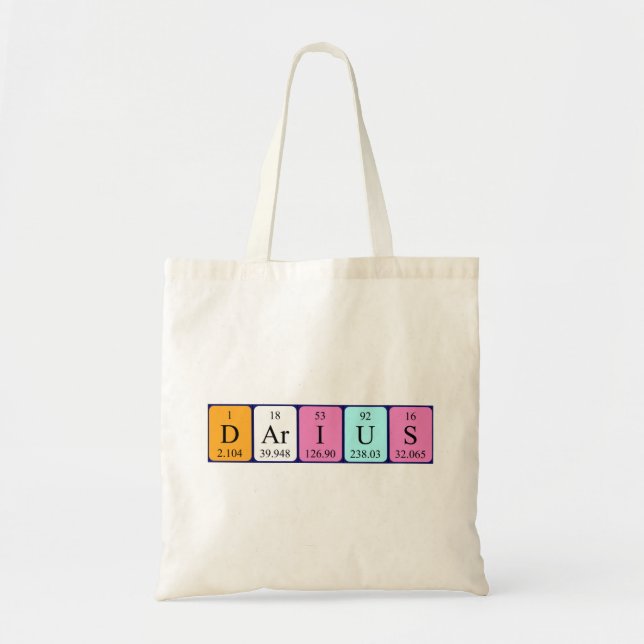 Darius periodic table name tote bag (Front)