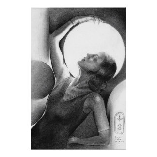 Darja Collin under the Moon – Art Deco Dancer Poster