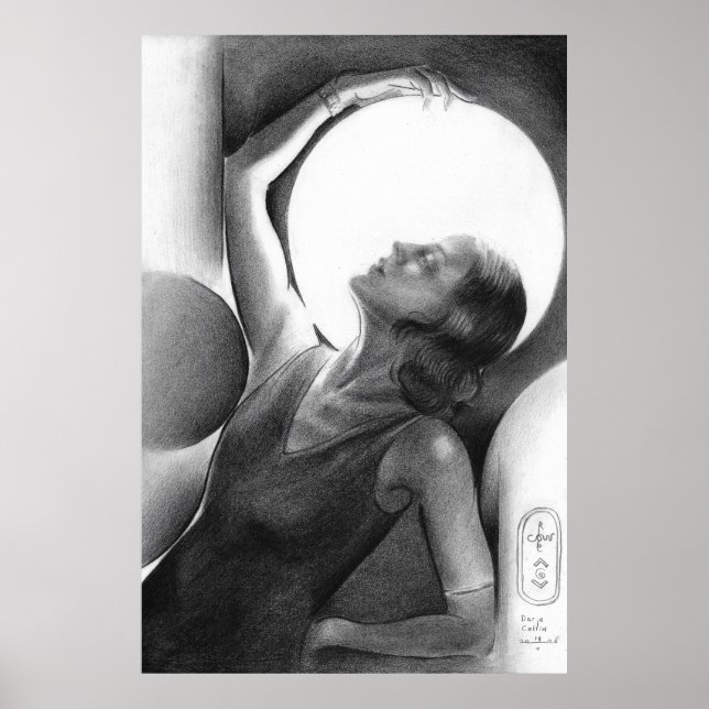 Darja Collin under the Moon – Art Deco Dancer Poster (Front)