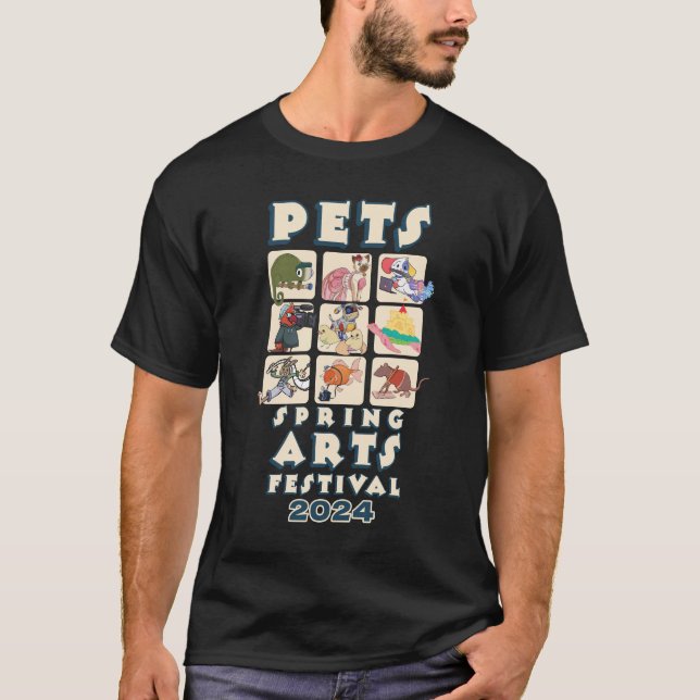 Dark 2024 T-Shirt Pets Logo on Front (Front)
