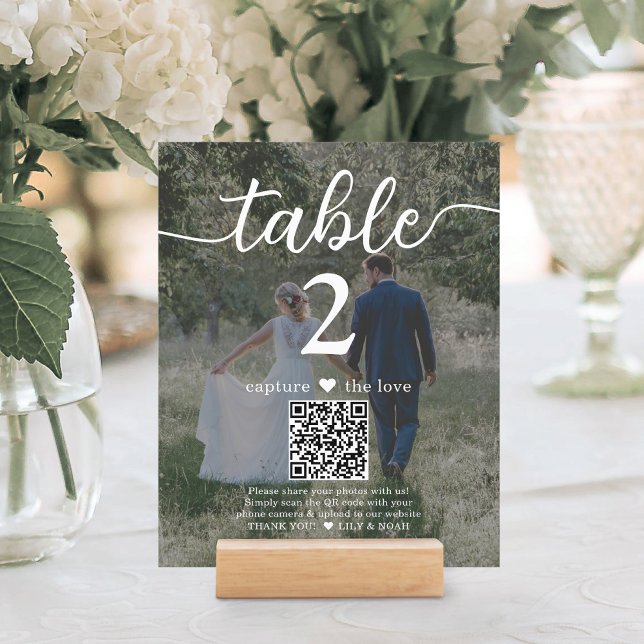 Dark 2 Photo Wedding QR Code Script Table Number (Creator Uploaded)