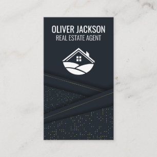 Dark Abstract Panel Background Home Logo Business Card