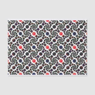 Dark Abstract Spiral With Cherries Pattern Tissue Paper