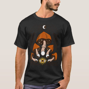 Dark Academia Aesthetic Mystic Mushrooms Moon Taro T-Shirt