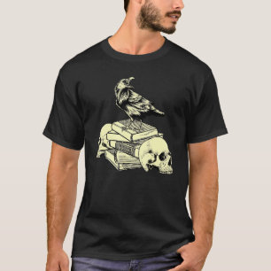 Dark Academia Aesthetic Raven Crow On Old Books Sk T-Shirt