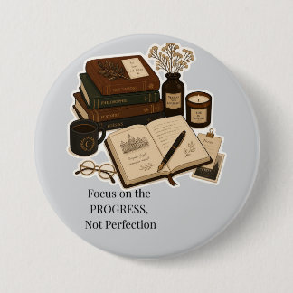 Dark Academia Aesthetic Study Planner 7.5 Cm Round Badge