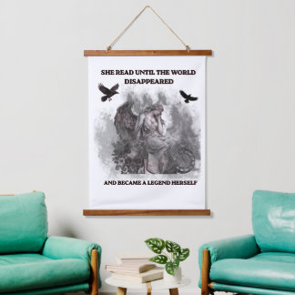 Dark Academia Angel Gothic Reading Quote Poster Hanging Tapestry