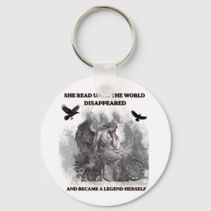 Dark Academia Angel Gothic Reading Quote Poster Key Ring