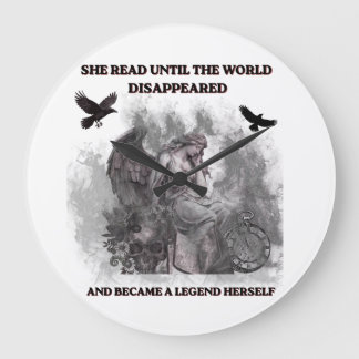 Dark Academia Angel Gothic Reading Quote Poster Large Clock