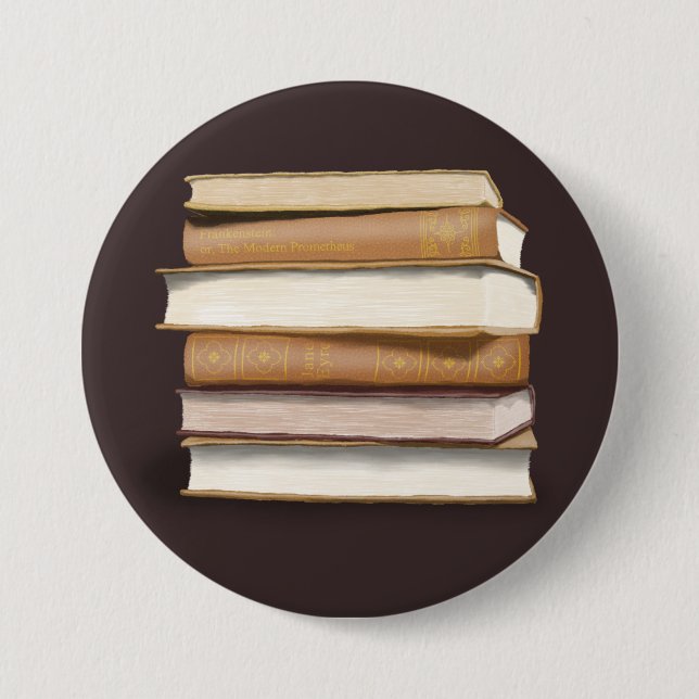 Dark Academia Antique Books 7.5 Cm Round Badge (Front)