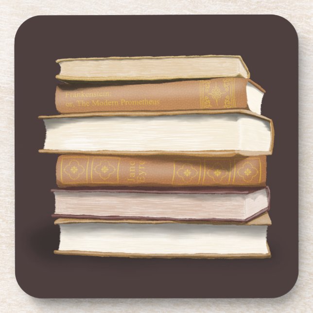 Dark Academia Antique Books Coaster (Front)