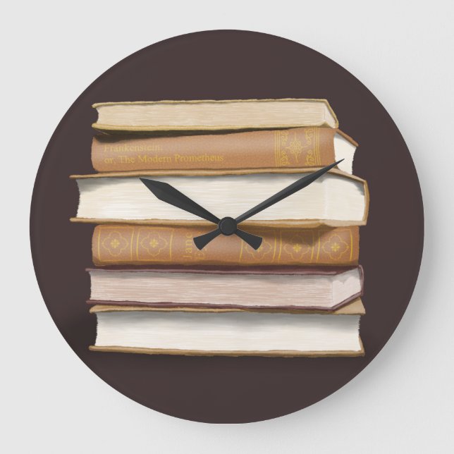 Dark Academia Antique Books Large Clock (Front)