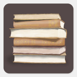 Dark Academia Antique Books Square Sticker