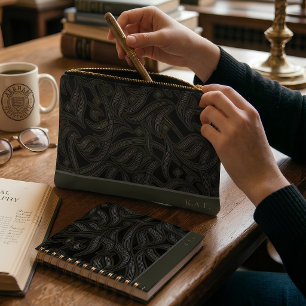 Dark Academia Arabic Calligraphy Personalised Accessory Pouch