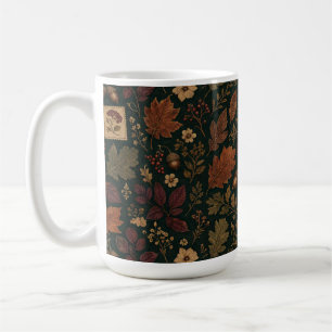 Dark Academia Autumn Botanical Vintage Pattern Mug