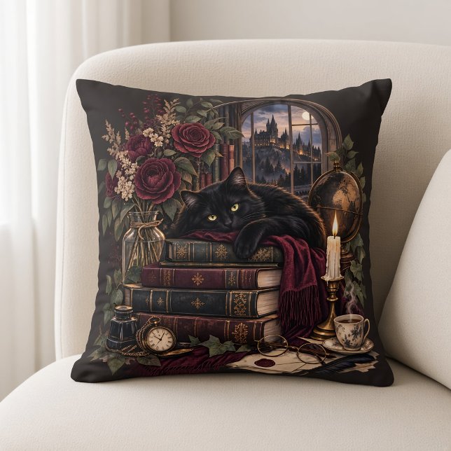 Dark Academia Bookworm Cat Cushion (Creator Uploaded)