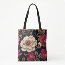 Dark Academia Camellia Shopping Bag