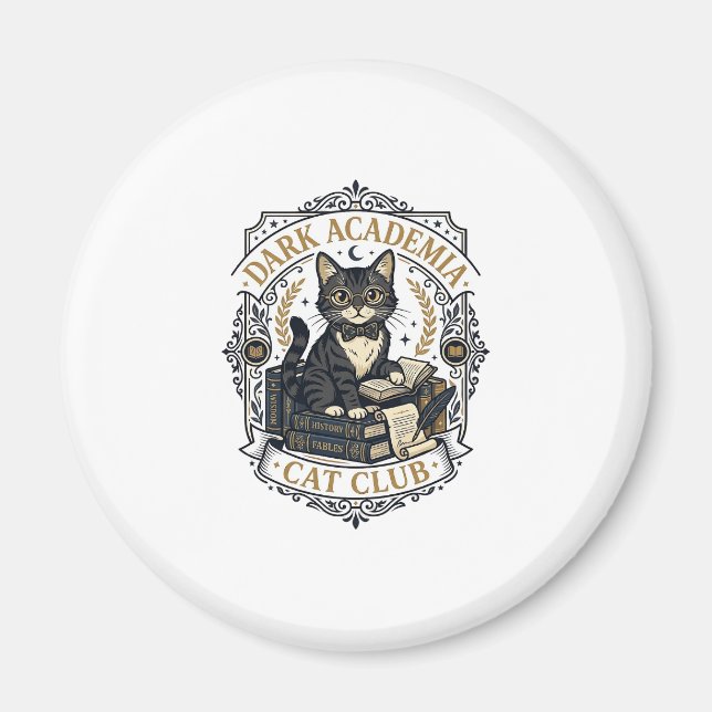 Dark Academia Cat Cat Dad Gift Idea - Dark Academi Magnet (Front)