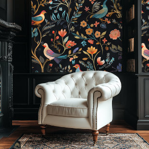 Dark Academia Colourful Chinoiserie Style Wallpape Wallpaper