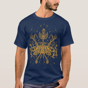 Dark Academia Crystals Mushrooms Moon Phases Moth T-Shirt