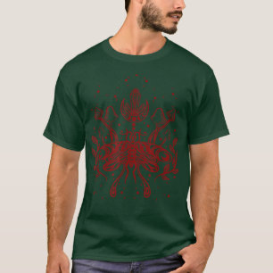 Dark Academia Crystals Mushrooms Moth Moon Phases T-Shirt