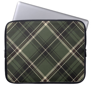 Dark Academia Dark Spruce Green Plaid  Laptop Sleeve