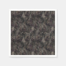 Dark Academia Decay Dried Floral Halloween Pattern