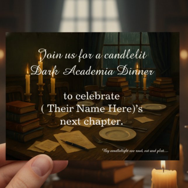 Dark Academia Dinner Book Club Birthday Party Invitation (Creator Uploaded)