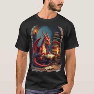 Dark Academia Dragon Reading One More Chapter Vint T-Shirt
