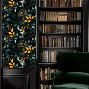 Dark Academia Emerald and Golf Foliage Wallpaper