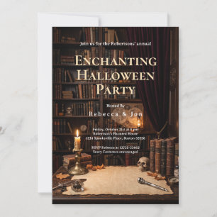 Dark Academia Enchanting Halloween Party Invitation