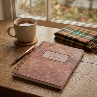 Dark Academia Fawn Print Monogram Initial Notebook
