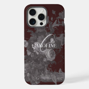 Dark Academia Floral Still Life Burgundy iPhone 15 Pro Max Case