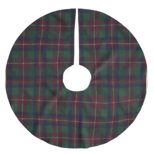 Dark Academia Forest Green Tartan Plaid Maxi Skirt Brushed Polyester Tree Skirt
