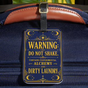 Dark Academia Funny Warning Luggage Tag Travel 