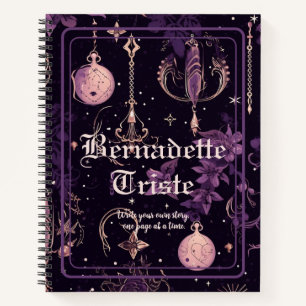Dark Academia Goth Aesthetic Name Sentiment  Notebook