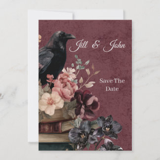 Dark Academia Goth Save the Date Invitation