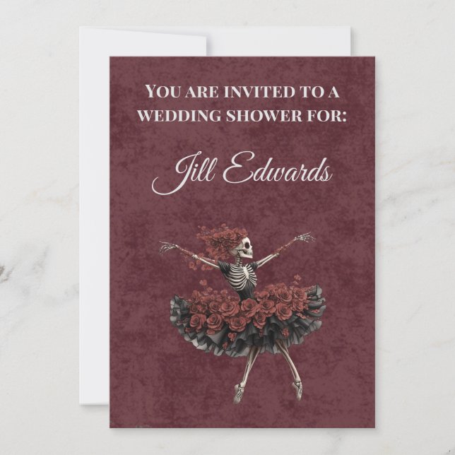 Dark Academia Goth Wedding Shower Invitation (Front)