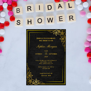 Dark Academia Gothic Elegant Bridal Shower Invitation