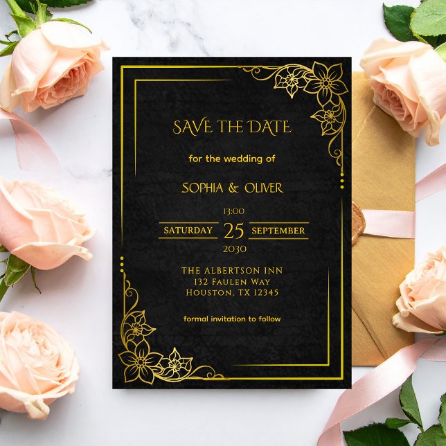 Dark Academia Gothic Elegant Wedding Save the Date (Creator Uploaded)
