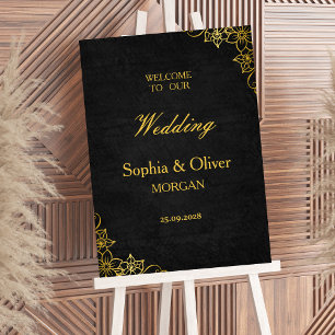 Dark Academia Gothic Elegant Wedding Welcome Sign