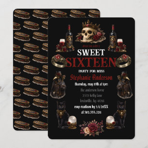 Dark Academia Gothic Sweet 16 Invitation