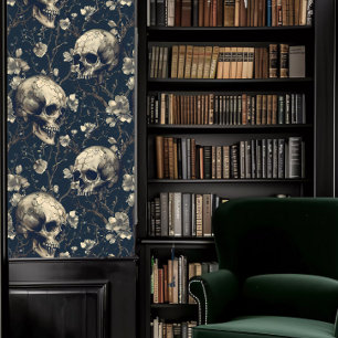 Dark Academia Grey Skulls Wallpaper