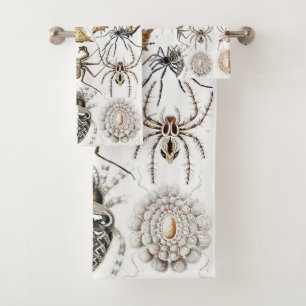 Dark Academia Haeckel Vintage Spider Symmetry Art Bath Towel Set