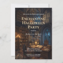 Dark Academia Halloween Aesthetic Party Invitation