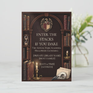 Dark Academia Halloween Invitation Vintage