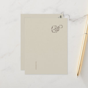 Dark Academia Ink Pot- Minimalist Vintage Postcard