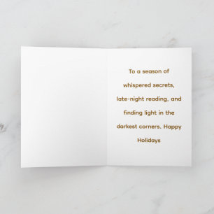 Dark Academia Literary Square Holiday Card