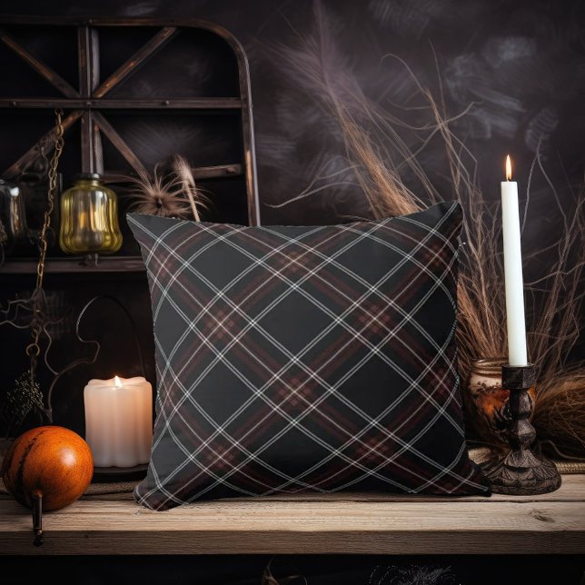 Dark Academia Navy Plaid design Cushion (Creator Uploaded)