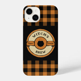dark academia orange buffalo chequered iPhone 14 case